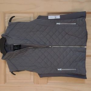 Gray Vest with silver zippers